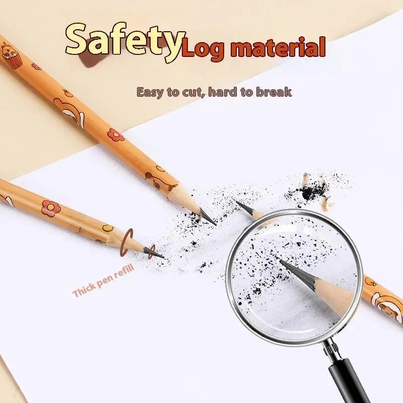 30Pc Capybara Barrel Pencils with Erasers Primary School Students Sketch Pen Exam Calligraphy Drawing Pencil Student Stationery