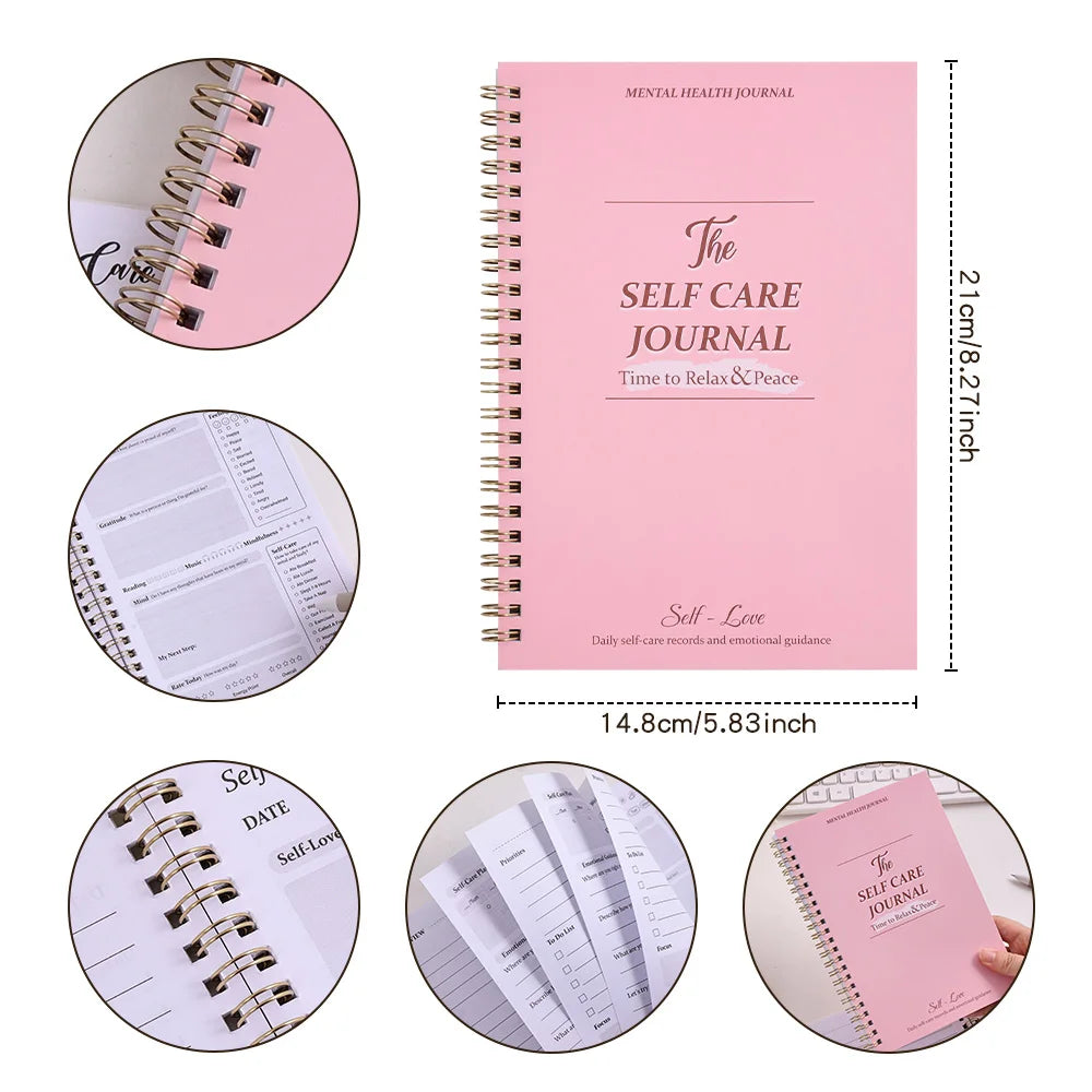 Undated 100-Page Self-Care Journal, Daily Guide for Reflection & Positivity, Ideal Holiday Gift for Students Teachers & Friends