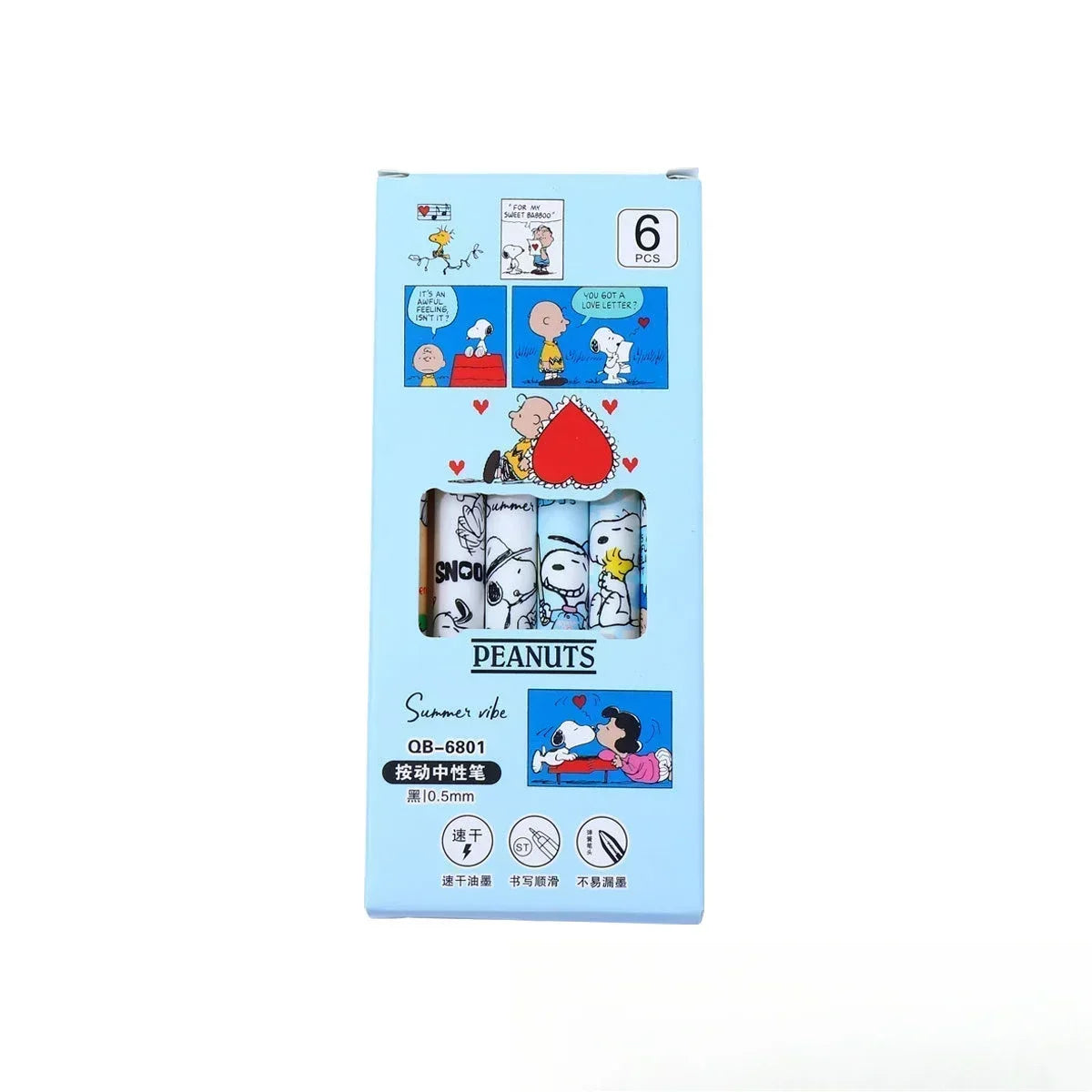 Snoopy cartoon press pen kawaii black neutral pen student cute stationery school supplies wholesale anime peripheral gift