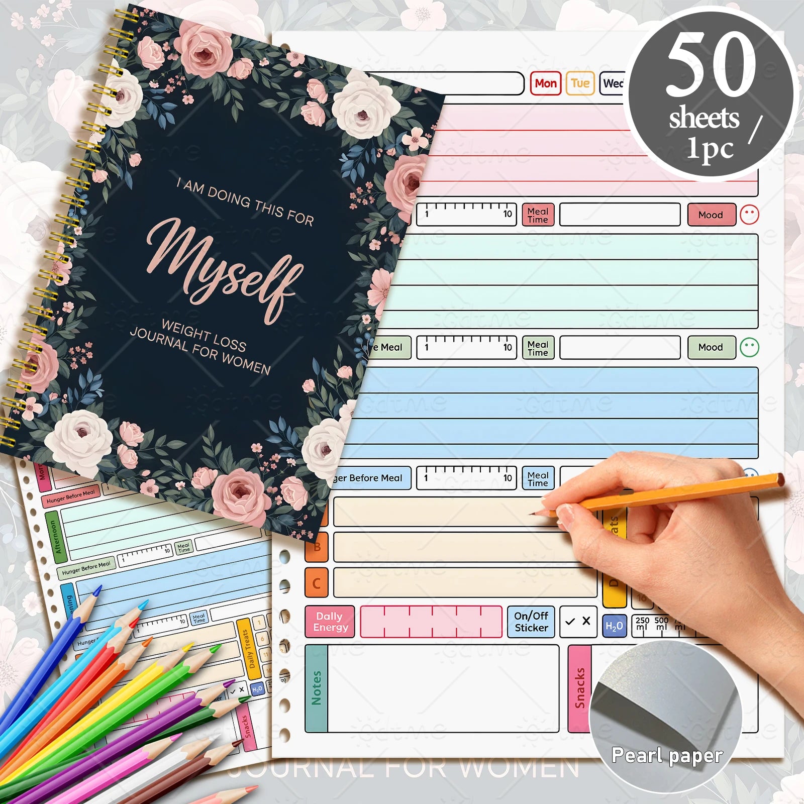 A5 weight loss tracker journal, fitness planning diary, suitable for tracking your fitness journey, the perfect gift for friends
