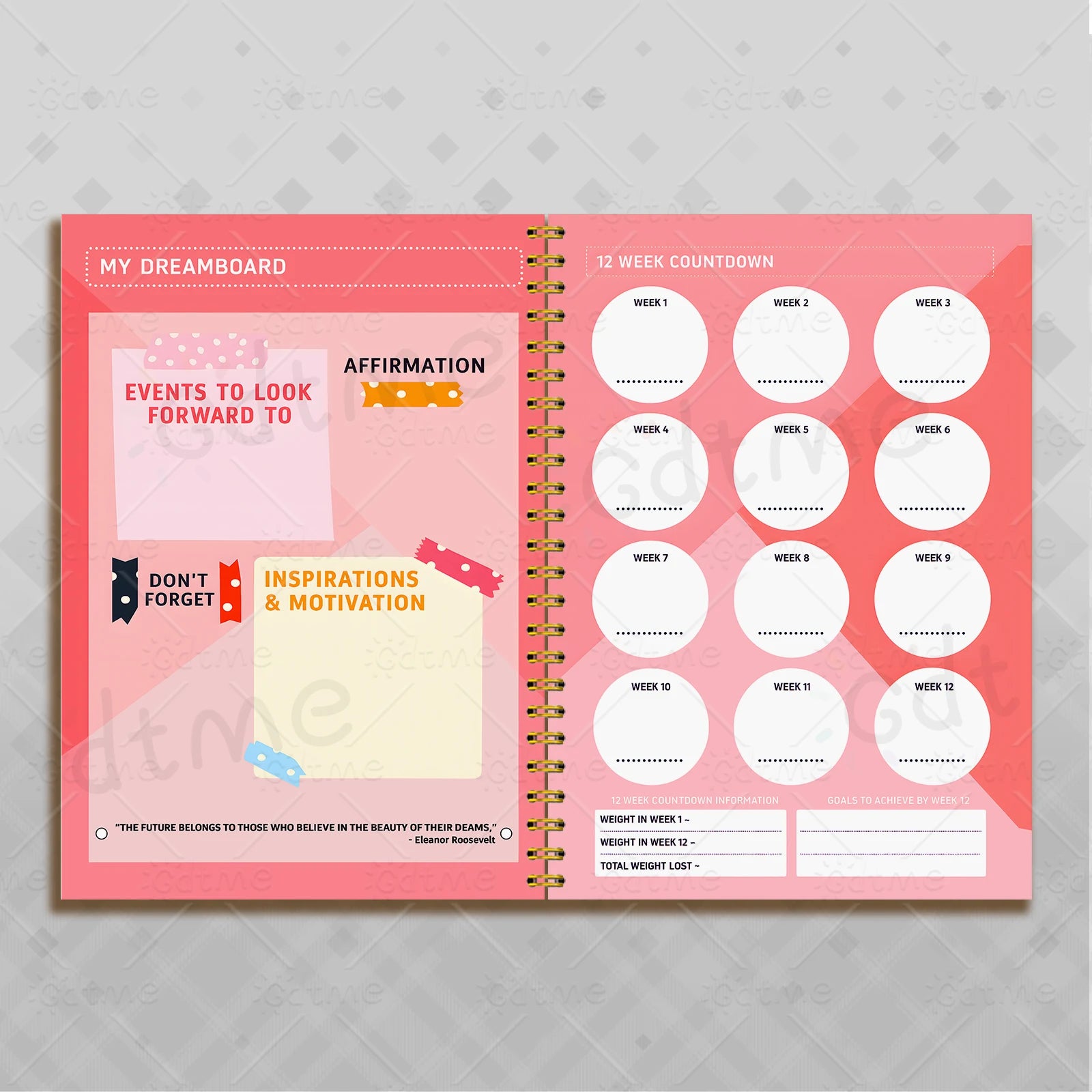 A5 weight loss tracker journal, fitness planning diary, suitable for tracking your fitness journey, the perfect gift for friends