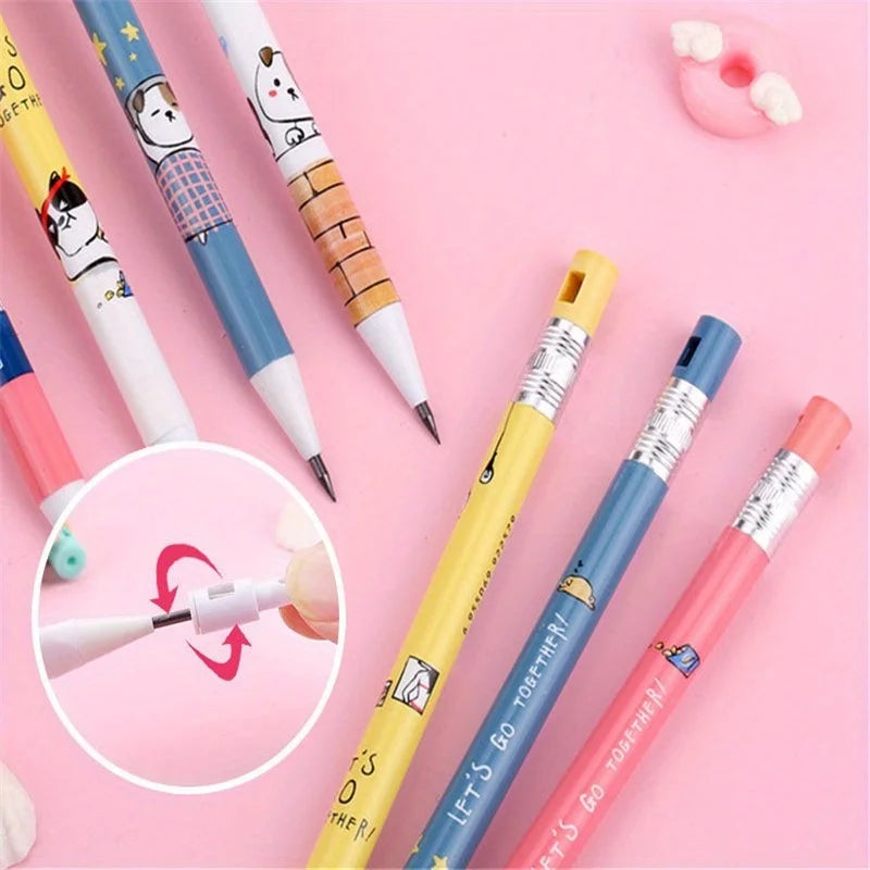 12Pcs/Set Creative 2.0mm Mechanical Pencil Animals Cat Dog Automatic Pencil Writing Painting School Office Supplies Stationery