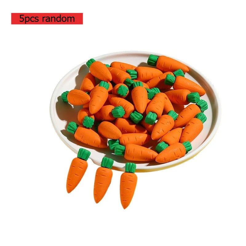 Office School Supplies Carrot Eraser Cartoon Creative Childrens Toy Detachable Cross Border 3D Cute Eraser Kawai Stationery Gift