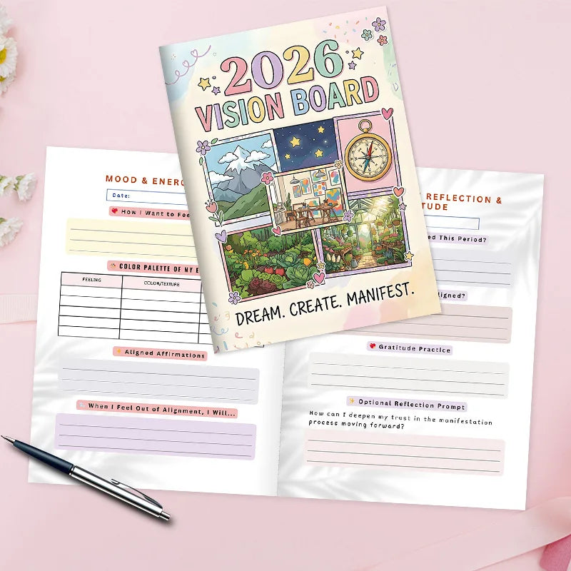 2026 Year Vision Board Planners, Wishlist Handbook, Future Planning, Wishlist Notebook