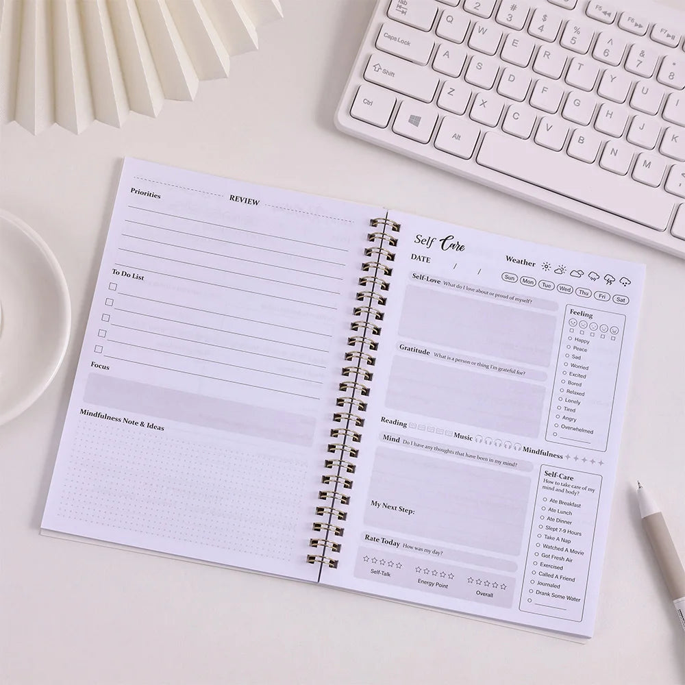 Undated 100-Page Self-Care Journal, Daily Guide for Reflection & Positivity, Ideal Holiday Gift for Students Teachers & Friends