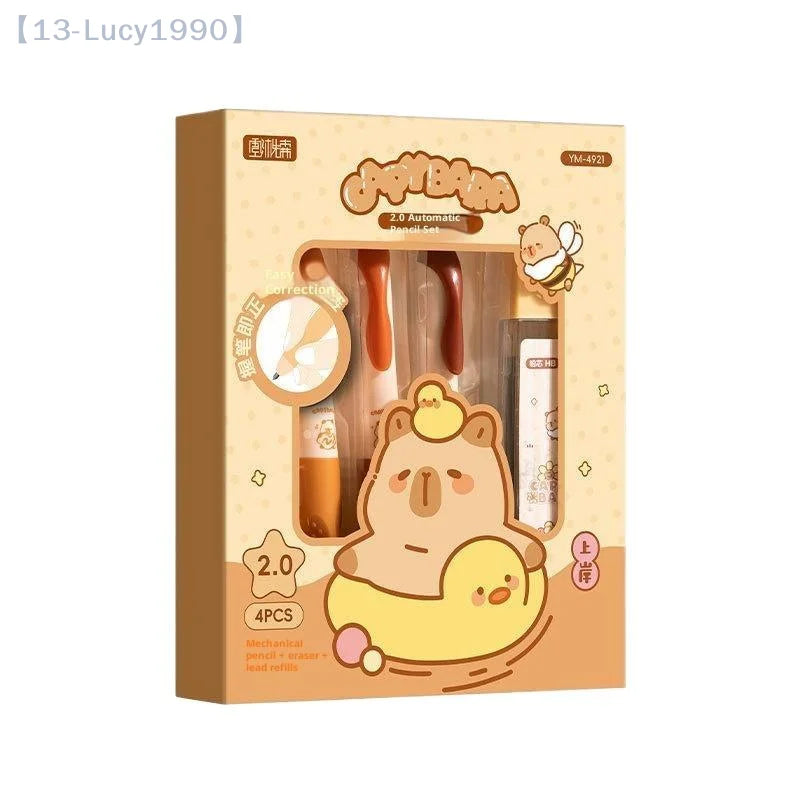 【CCA13】1Box Cartoon Capybara Mechanical Pencil Suit Cute Cartoon Student School Stationery Pencil Cartoon Office Supplies Gift