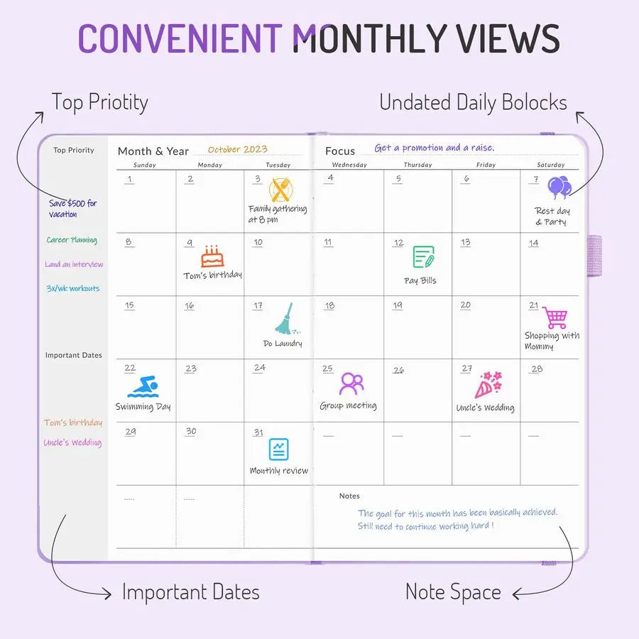 Weekly Planner for 2026, Simplified Weekly amp Monthly Calendar Planner, Cute Daily Organizer Notebook, Agenda Journal to Track