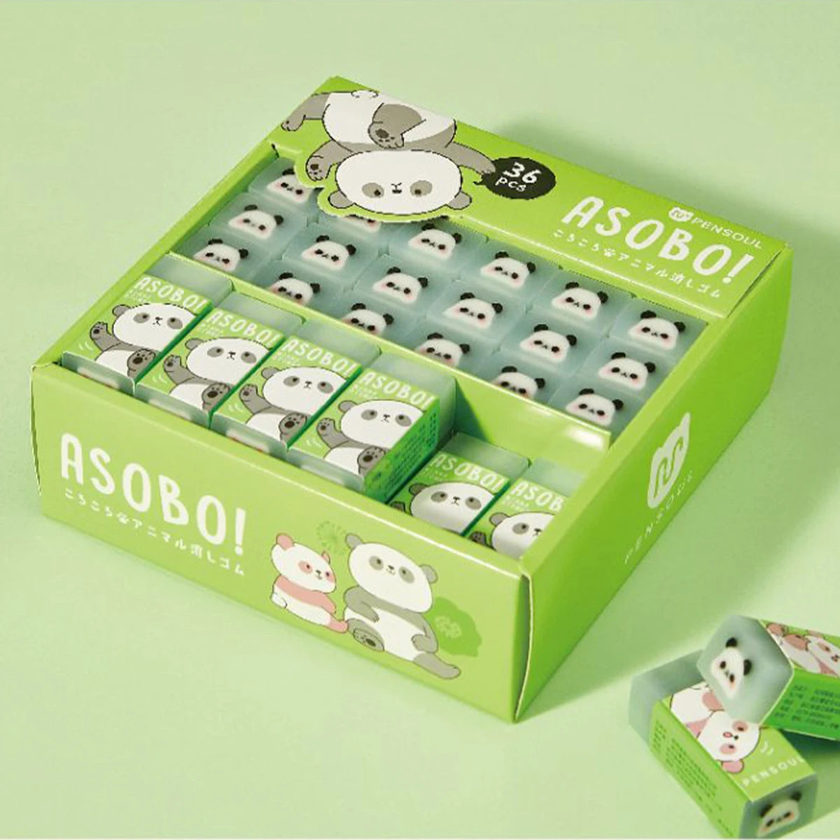 2pcs Panda jelly eraser, school student treasure box, event surprise homecoming gift, writing and drawing pencil eraser