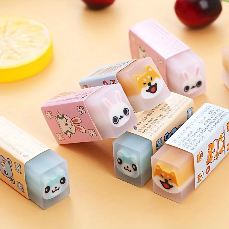 6/24pc Animal Erasers, Cute Desk Pets, Suitable for Classroom, Fun Back to School Gifts, Classroom Reward Prizes, Student Gift