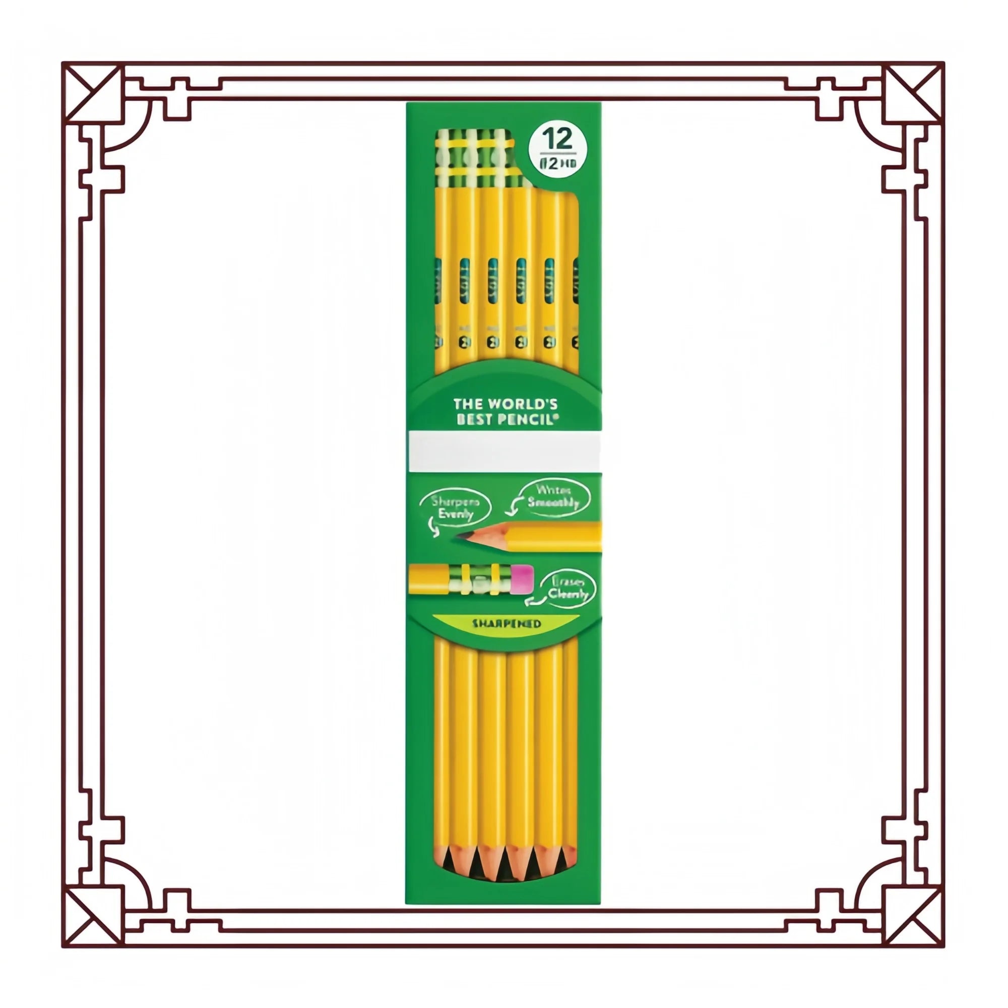 Wood-Cased Pencils, Pre-Sharpened, 2 HB Soft, Yellow, 12 Count