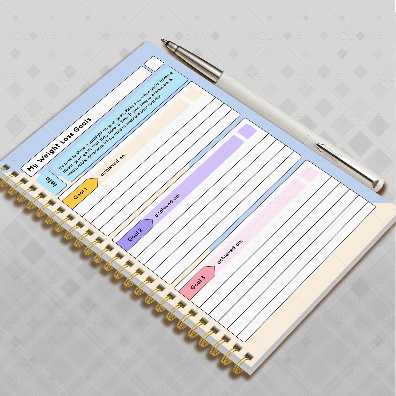 A5 weight loss tracker journal, fitness planning diary, suitable for tracking your fitness journey, the perfect gift for friends