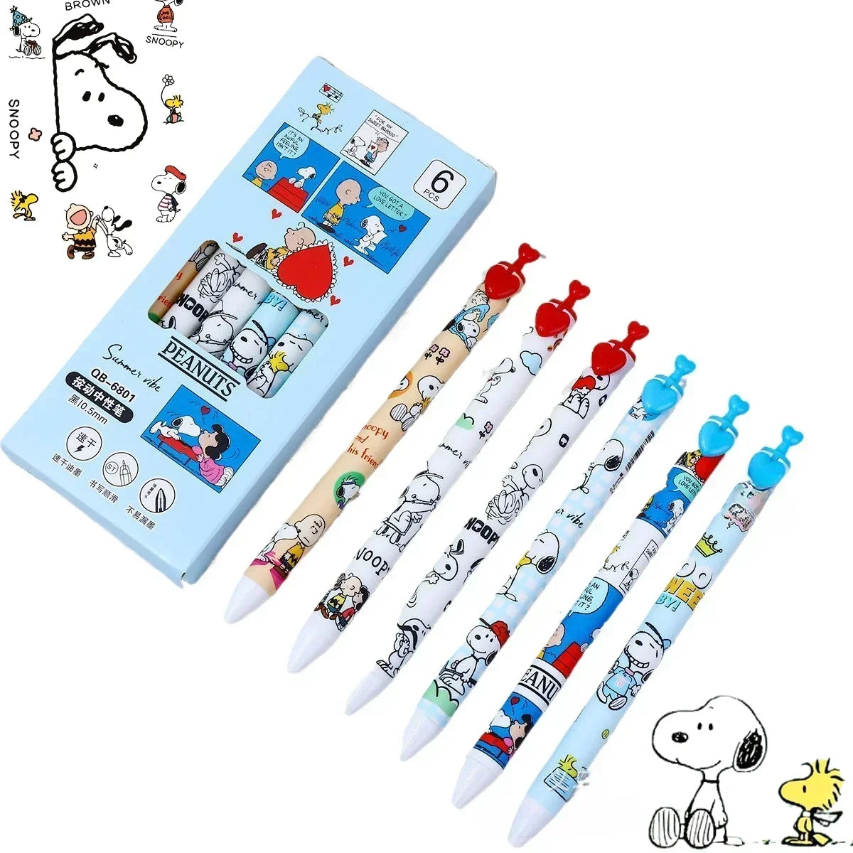 Snoopy cartoon press pen kawaii black neutral pen student cute stationery school supplies wholesale anime peripheral gift