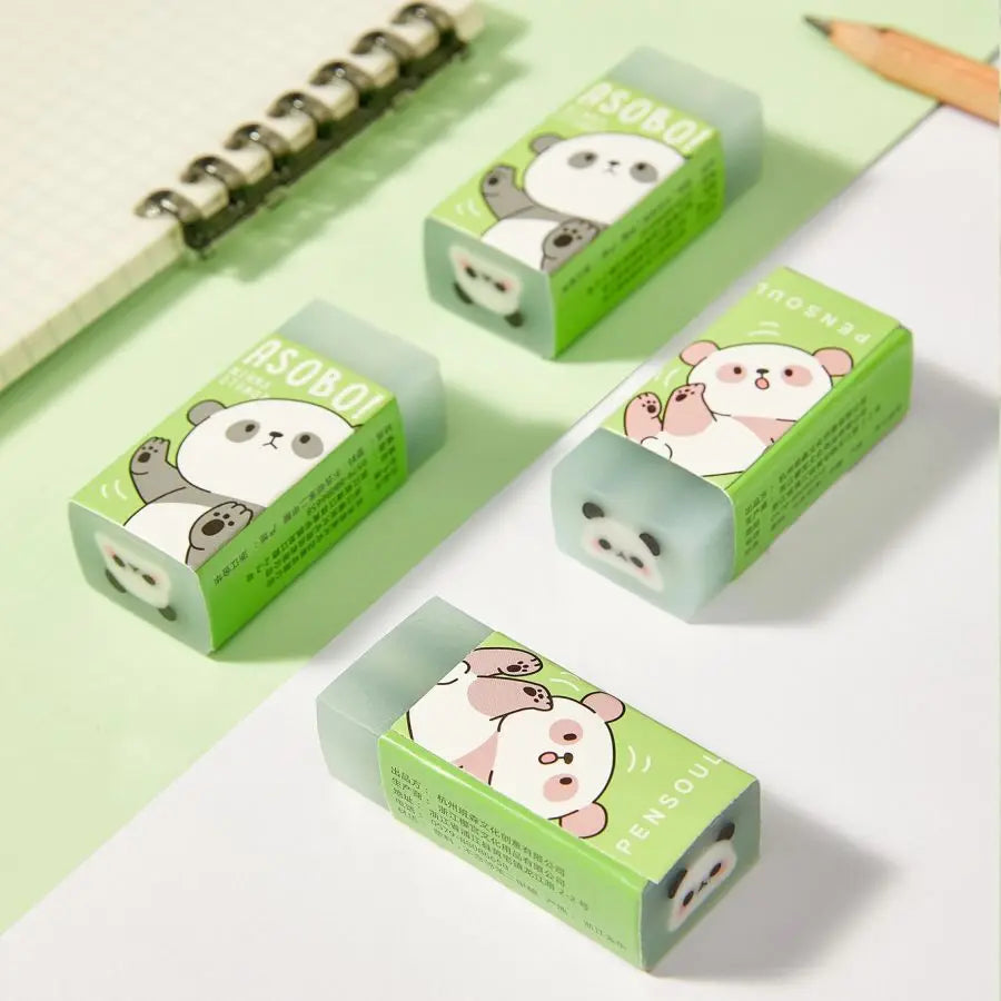 2pcs Panda jelly eraser, school student treasure box, event surprise homecoming gift, writing and drawing pencil eraser