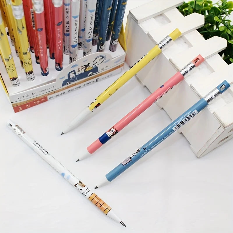 12Pcs/Set Creative 2.0mm Mechanical Pencil Animals Cat Dog Automatic Pencil Writing Painting School Office Supplies Stationery