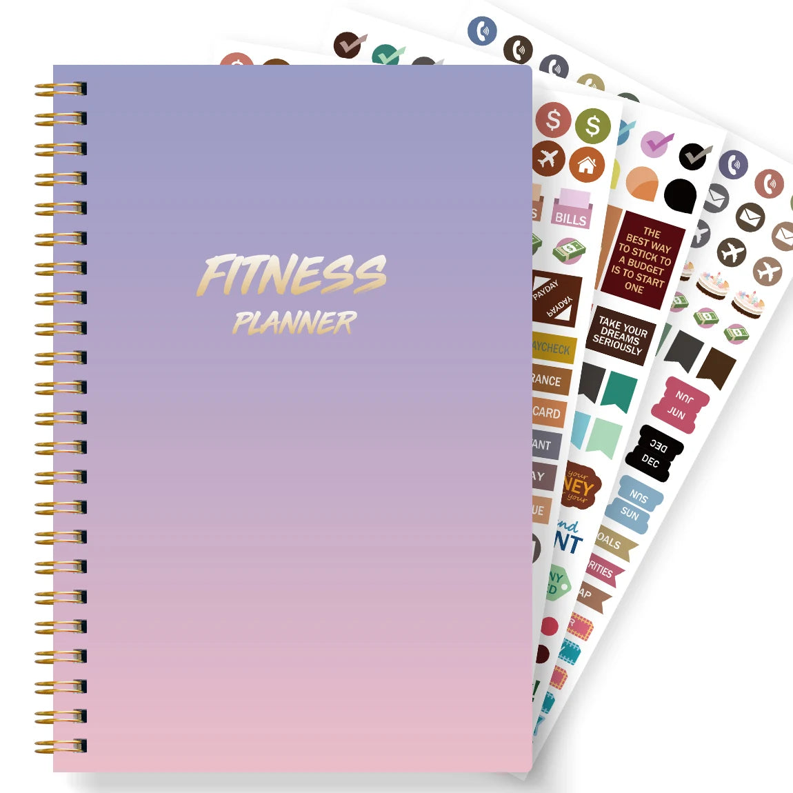 1Pc Fitness Plan Book Suitable for Women and Men, Training Log, Daily Health and Wellness Diary, with 3Pc Stickers