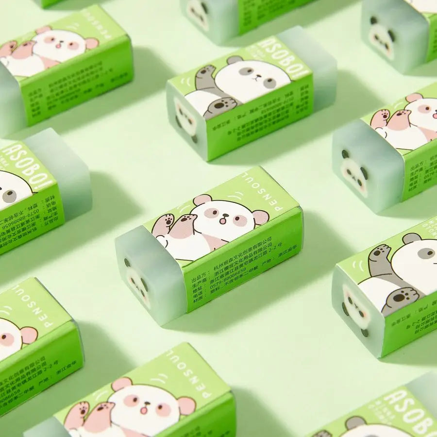 2pcs Panda jelly eraser, school student treasure box, event surprise homecoming gift, writing and drawing pencil eraser