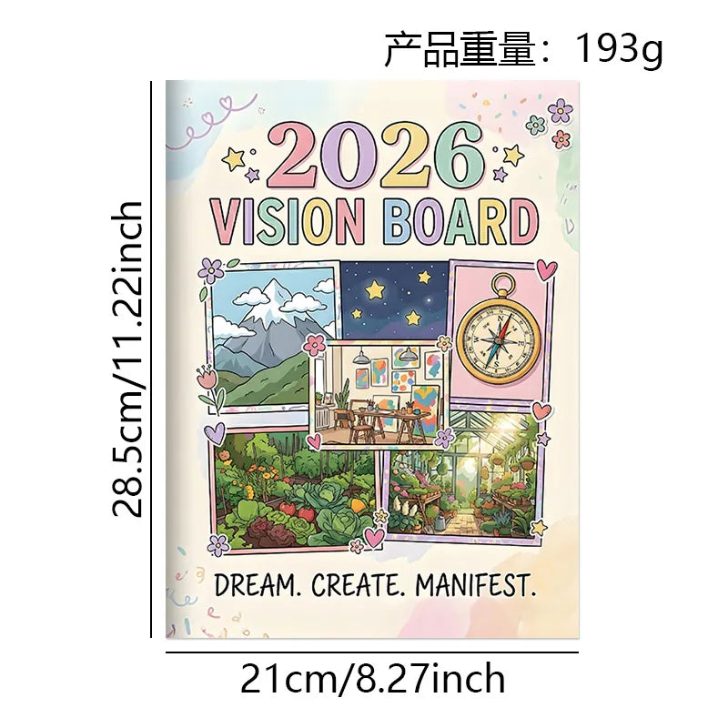 2026 Year Vision Board Planners, Wishlist Handbook, Future Planning, Wishlist Notebook